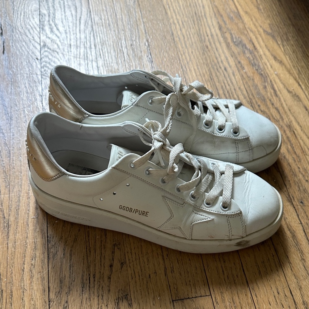 Golden Goose White and Gold Women's Sneakers